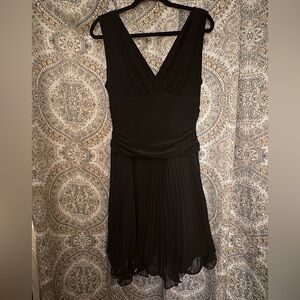 S.L. Fashions Black Pleated Mini Dress